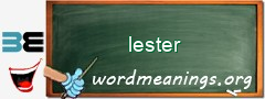 WordMeaning blackboard for lester